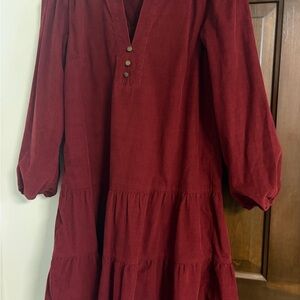 Time and Tru Red Long Sleeve Dress